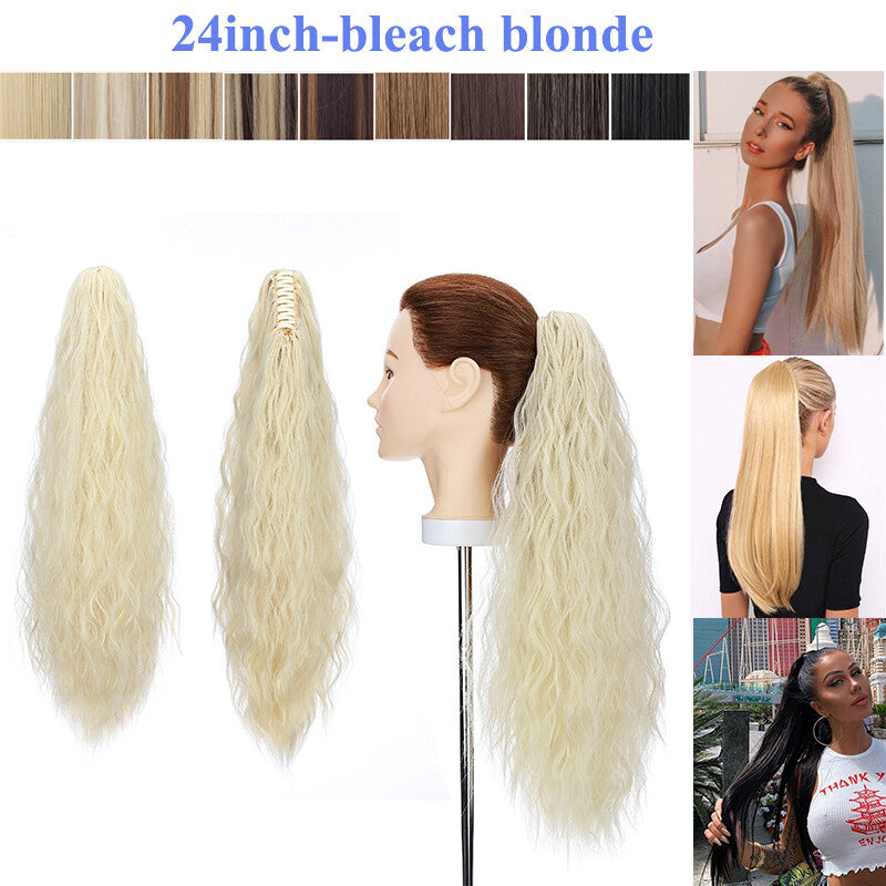 Extra Thick 12-Inch Clip-In Ponytail Hair Extension - Natural & Wavy