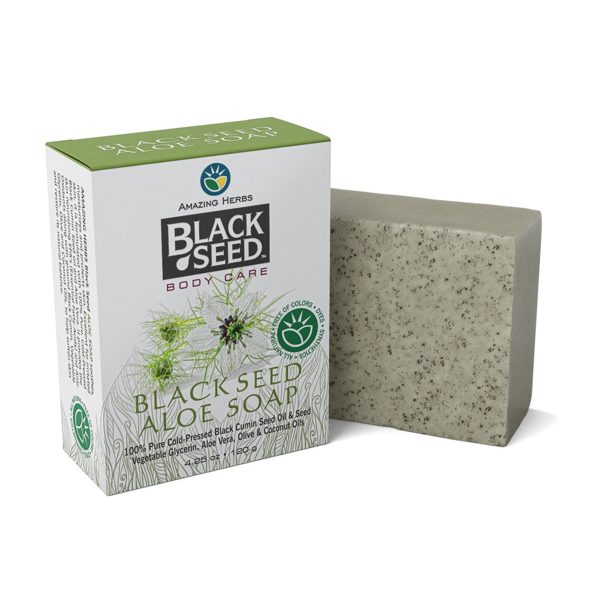Amazing Herbs Black Seed Aloe Bar Soap, 4.25 Ounces
