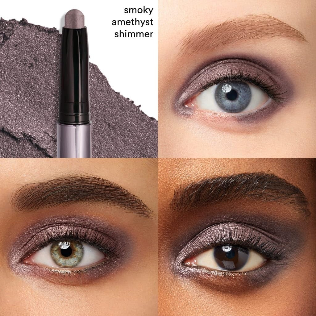 Waterproof Cream-to-Powder Eyeshadow Stick with Built-In Smudger – Smoky Amethyst