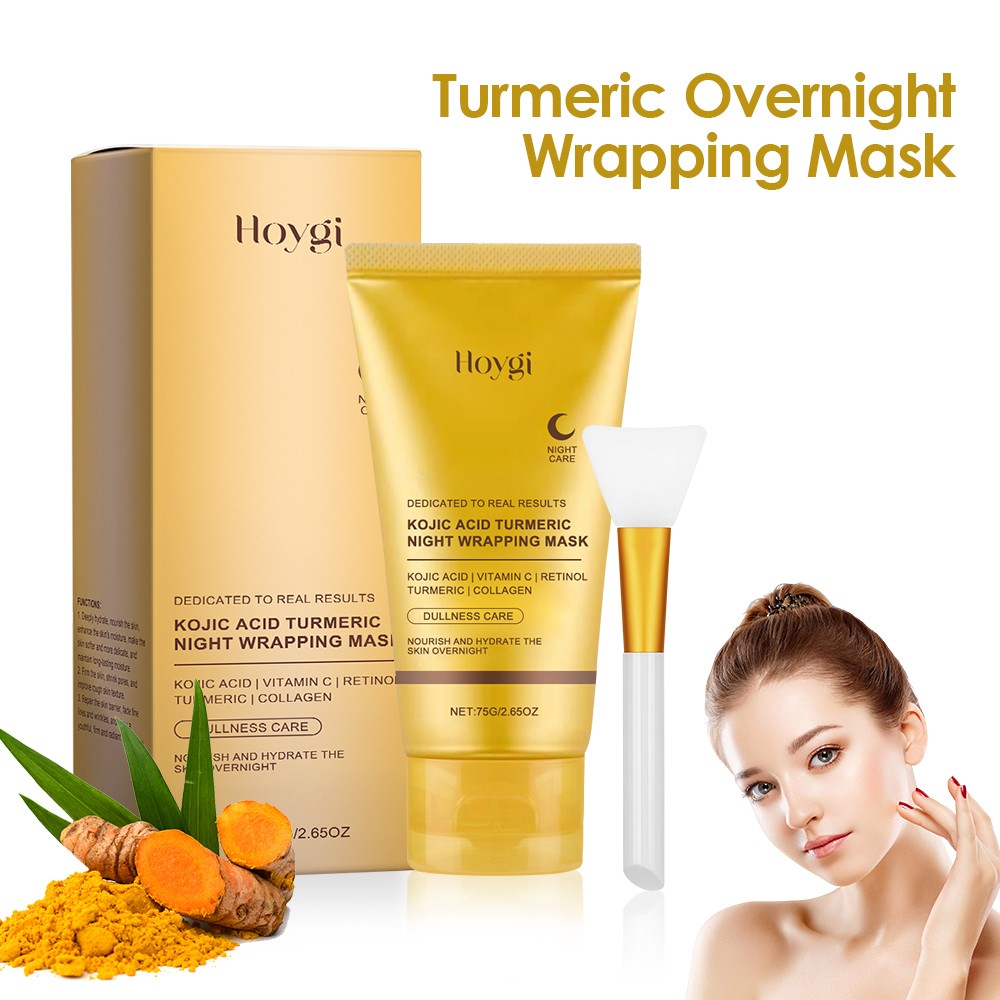 Turmeric Collagen Night Peel-Off Mask 75g + Brush