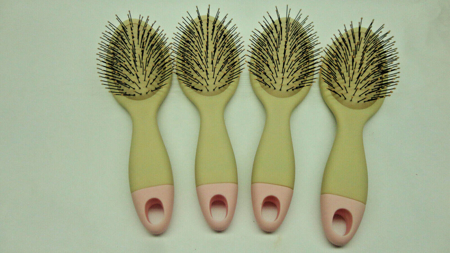 4 Pack Hair Brushes for Styling and Detangling - Rubber and Plastic Handles