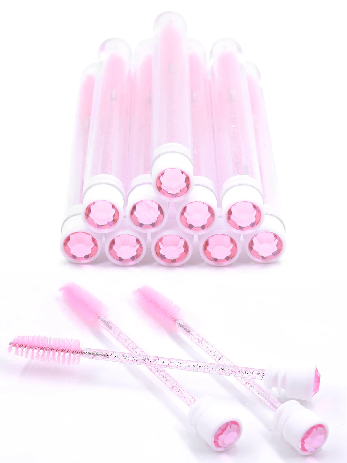 10Pcs Reusable Eyelash Brush & Mascara Wand Set for Lash Extension & Makeup