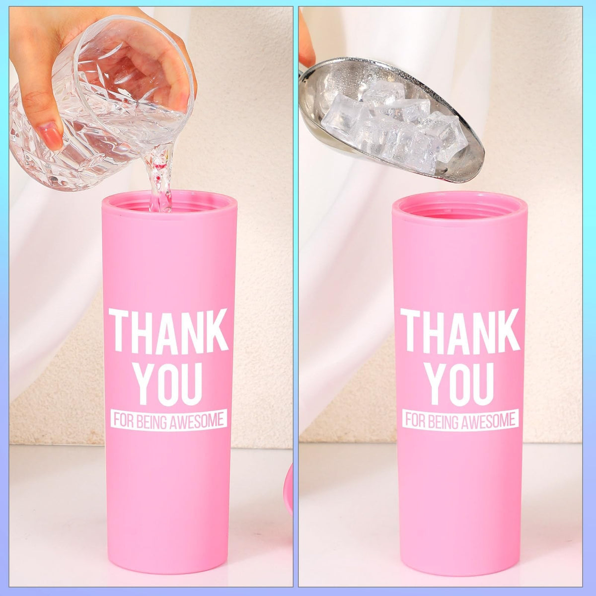 6 Pack Insulated Reusable Tumblers with Lids and Straws for Gift, 16oz
