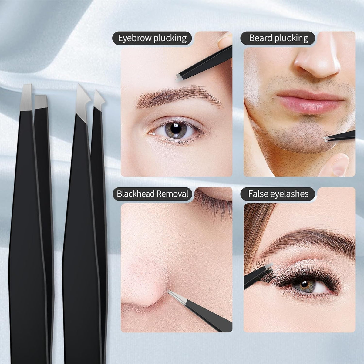 40X Magnifying Mirror with Stainless Steel Tweezers - Compact Handheld 3.5 Inch
