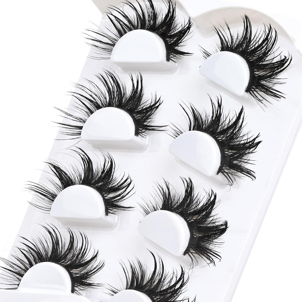 Dramatic 3D Fluffy False Eyelashes - 22mm Wet Look Manga Style