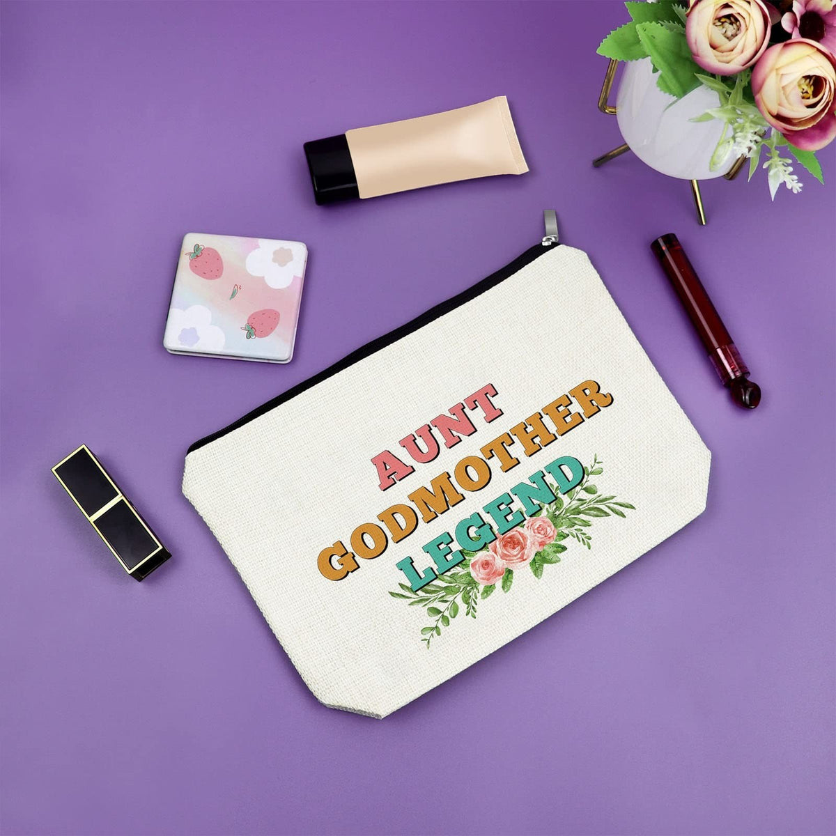 Aunt Godmother Makeup Bag - Gift for Birthday, Mother's Day & Holidays
