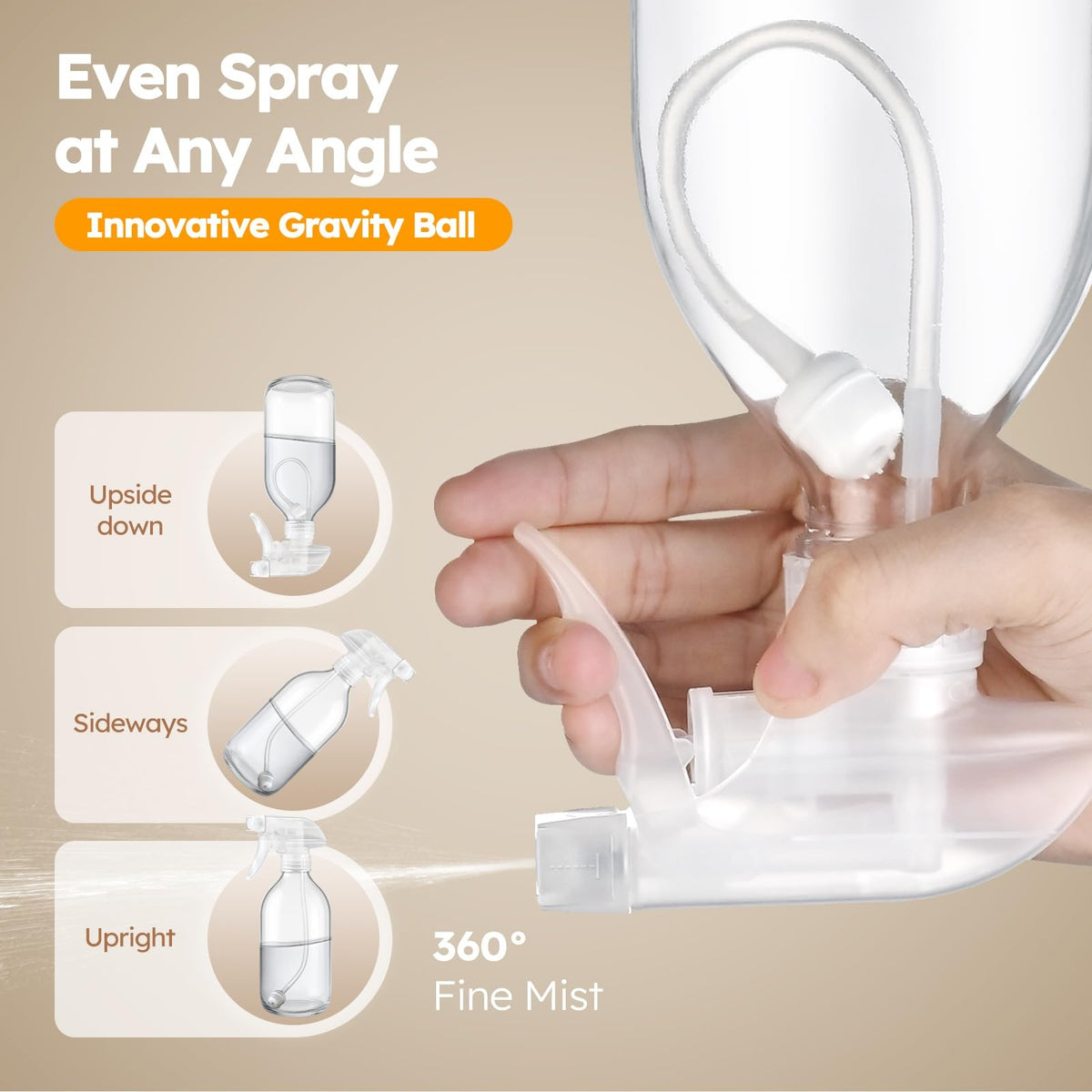 16 oz Glass Spray Bottles Set - Refillable Multi-Purpose Fine Mist Containers