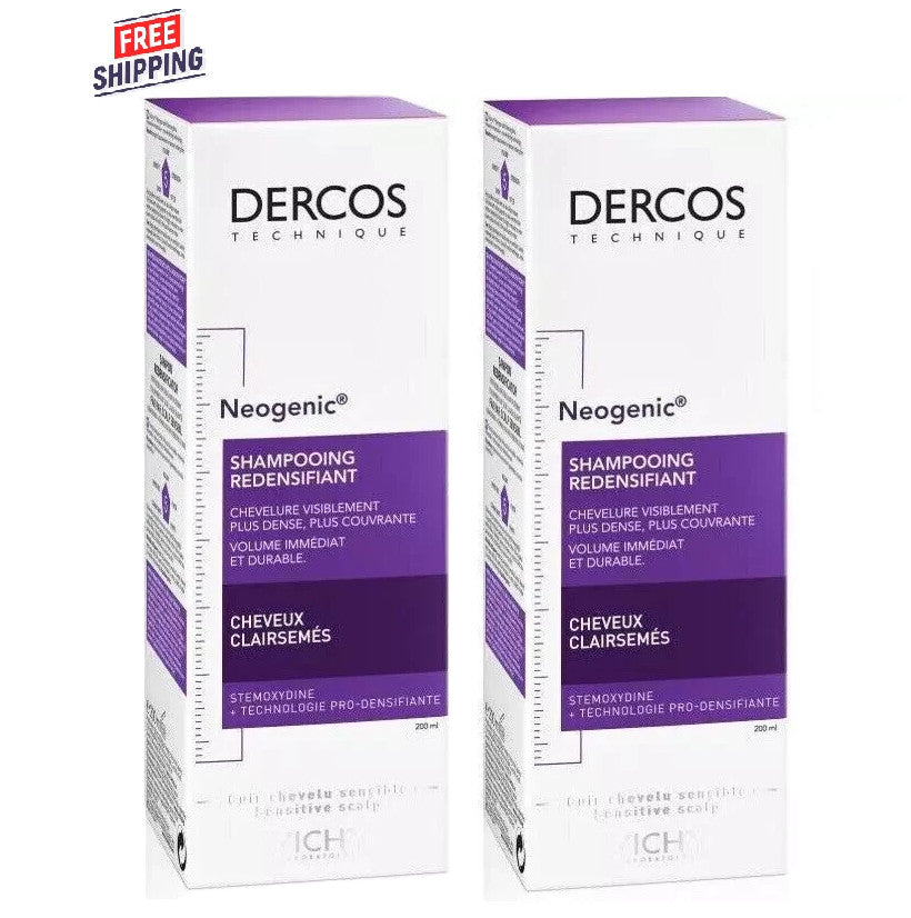 2 PACK Vichy Dercos Neogenic Redensifying Shampoo 200ml / 6.7oz