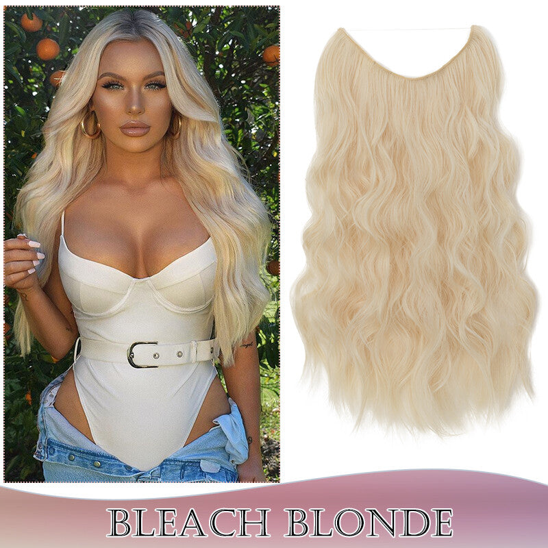 Wavy Clip-In Hair Extensions with Invisible Wire and Clips — Realistic Long Hair