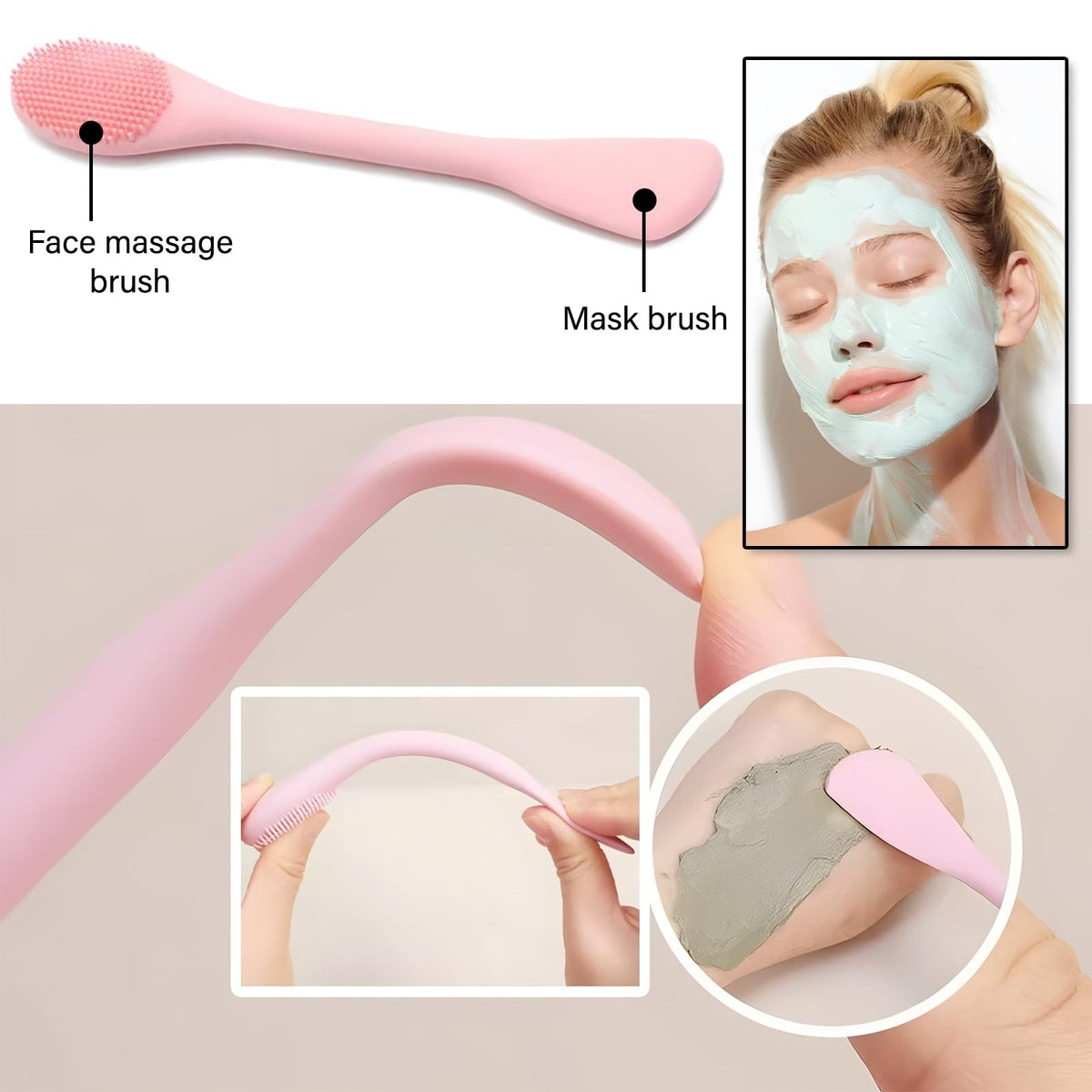 Silicone Facial Mask Applicator Duo Pack – Grey & Purple, 2 Count