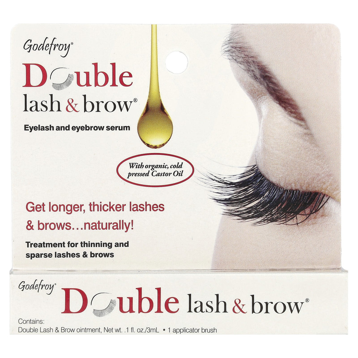 Eyelash and Eyebrow Serum with Organic Castor Oil - Thinning Lash & Brow Treatment