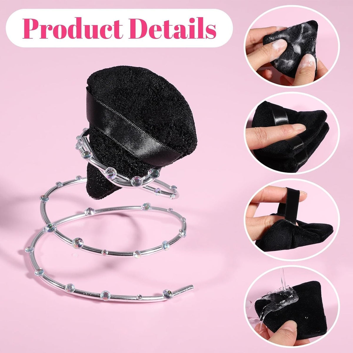 Dual-Use Triangle and Round Makeup Puffs - 6 Pack for Flawless Application