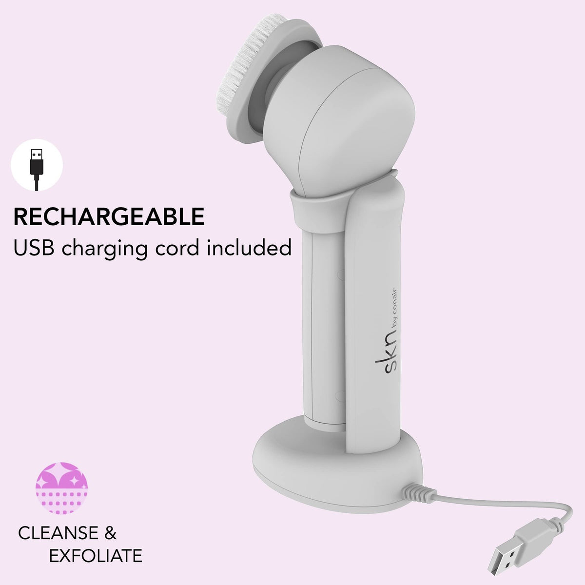 Facial Cleansing Brush Kit - Deep Clean & Exfoliate with 3 Attachments