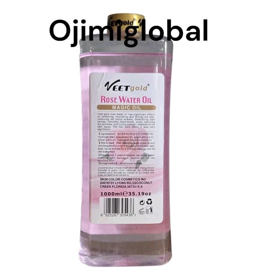 Veet Gold Rose Water Face & Body Corrector & Polishing Oil 1000ml