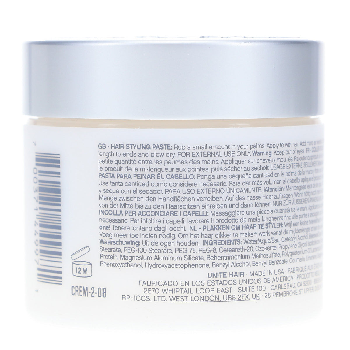 Hair Styling Paste for Volume & Texture - 2 oz Thickening Cream