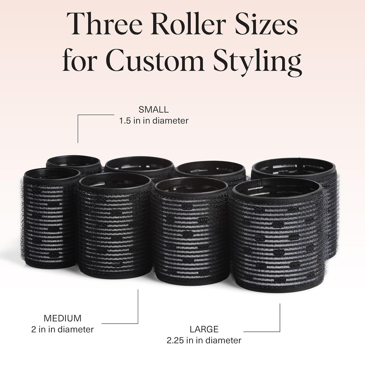 Heatless Ceramic Hair Rollers Set for Voluminous Curls – 8 Pack