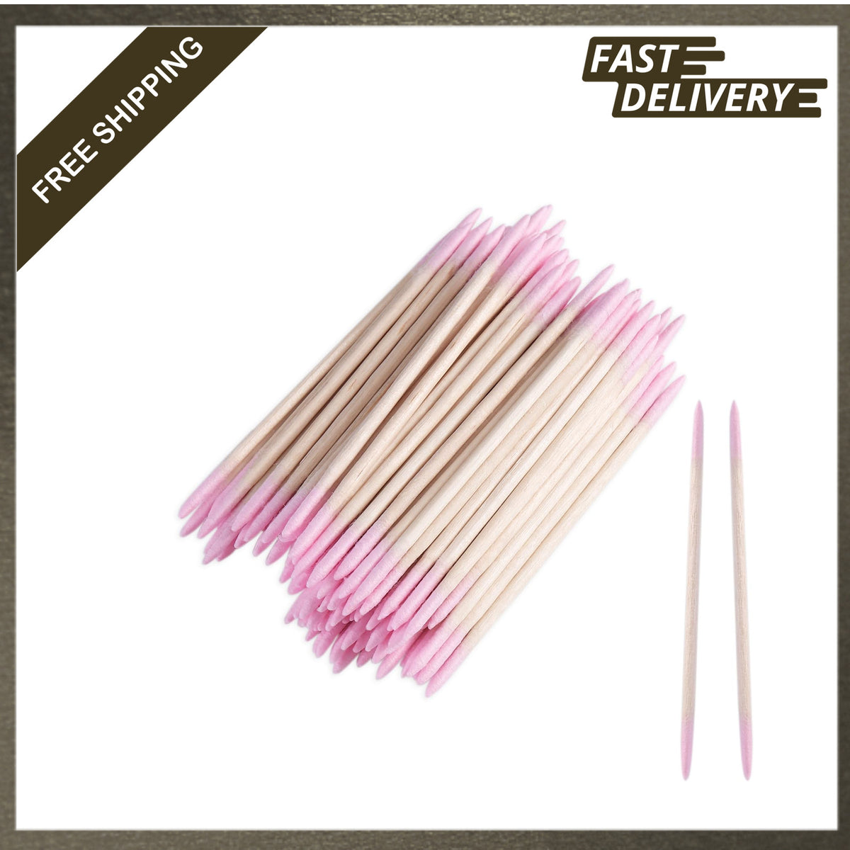 Pink Double-Head Cotton Swabs for Makeup & Precision Cleaning, 200 Pieces