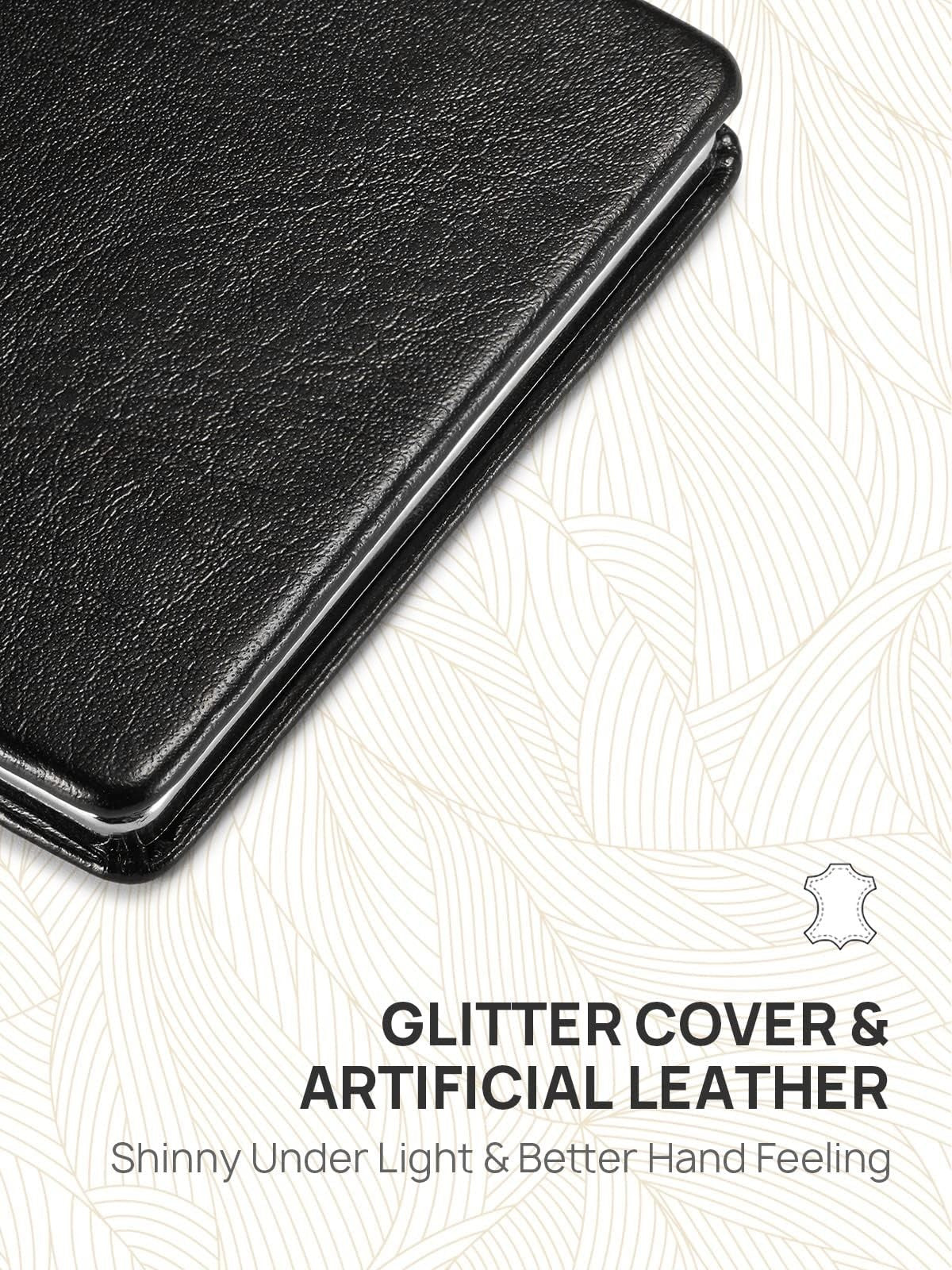 Compact PU Leather Mirror 1x/3x Magnification – Slim Pocket Compact Mirror for Purse