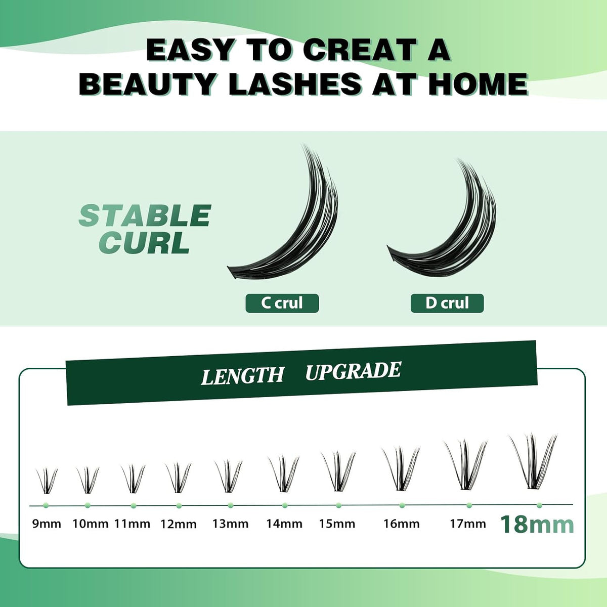 40D Lash Clusters 11mm Natural Volume Faux Eyelashes 300 Pcs DIY