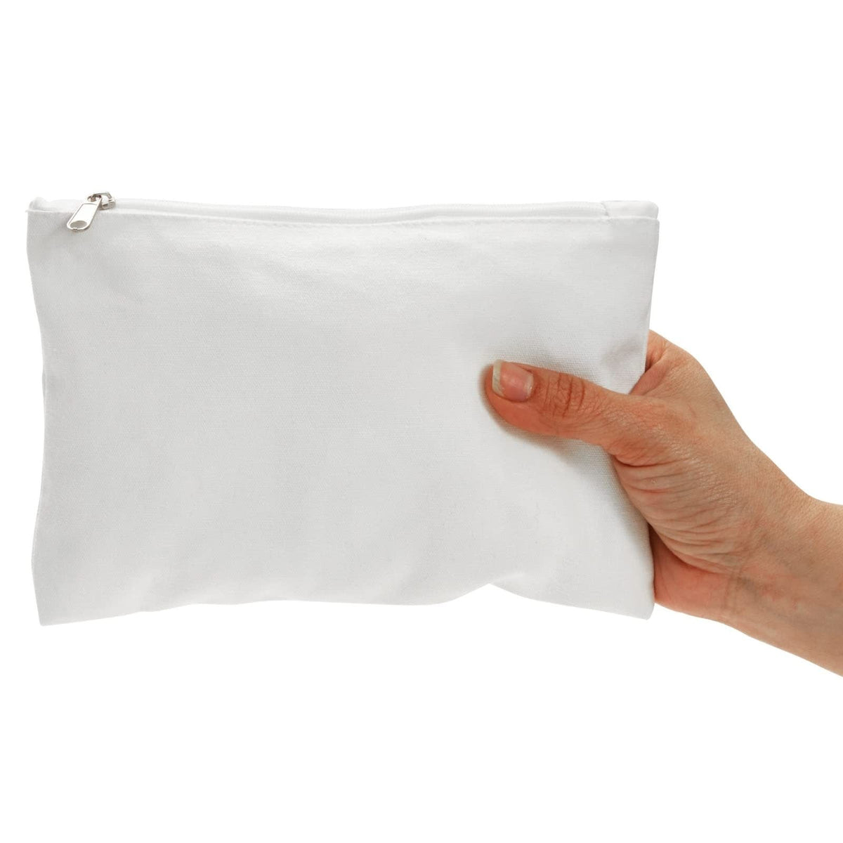 12 Pack Canvas Zipper Pouches - 8x6 Inch DIY Makeup & Pencil Bags