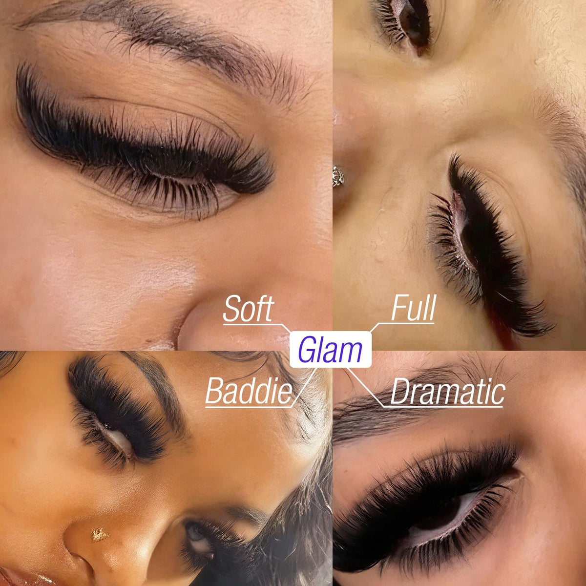 DIY Eyelash Clusters Kit 150D 200D 300D Full Volume Wispy Lash Extensions