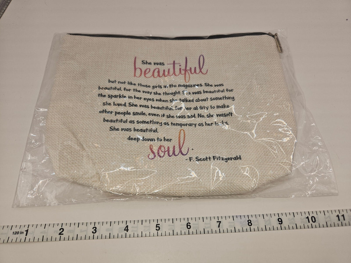 Personalized Makeup Bag with Inspirational Quotes - Gift for Women, Daughter, Mom, Friend