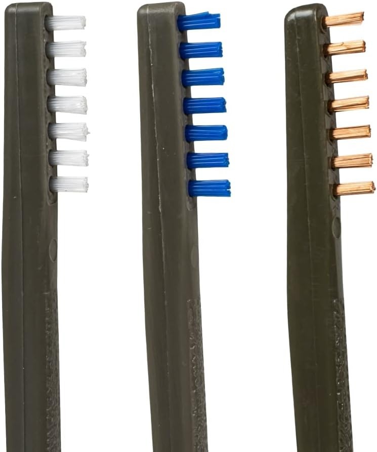 Unisex 3-Pack Otis Cleaning Brushes for Firearms & Equipment - Nylon & Bronze