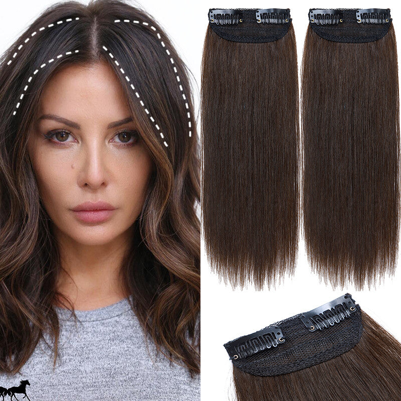 Remy Human Hair Clip-In Extensions - Invisible Side Piece, Multiple Colors & Lengths
