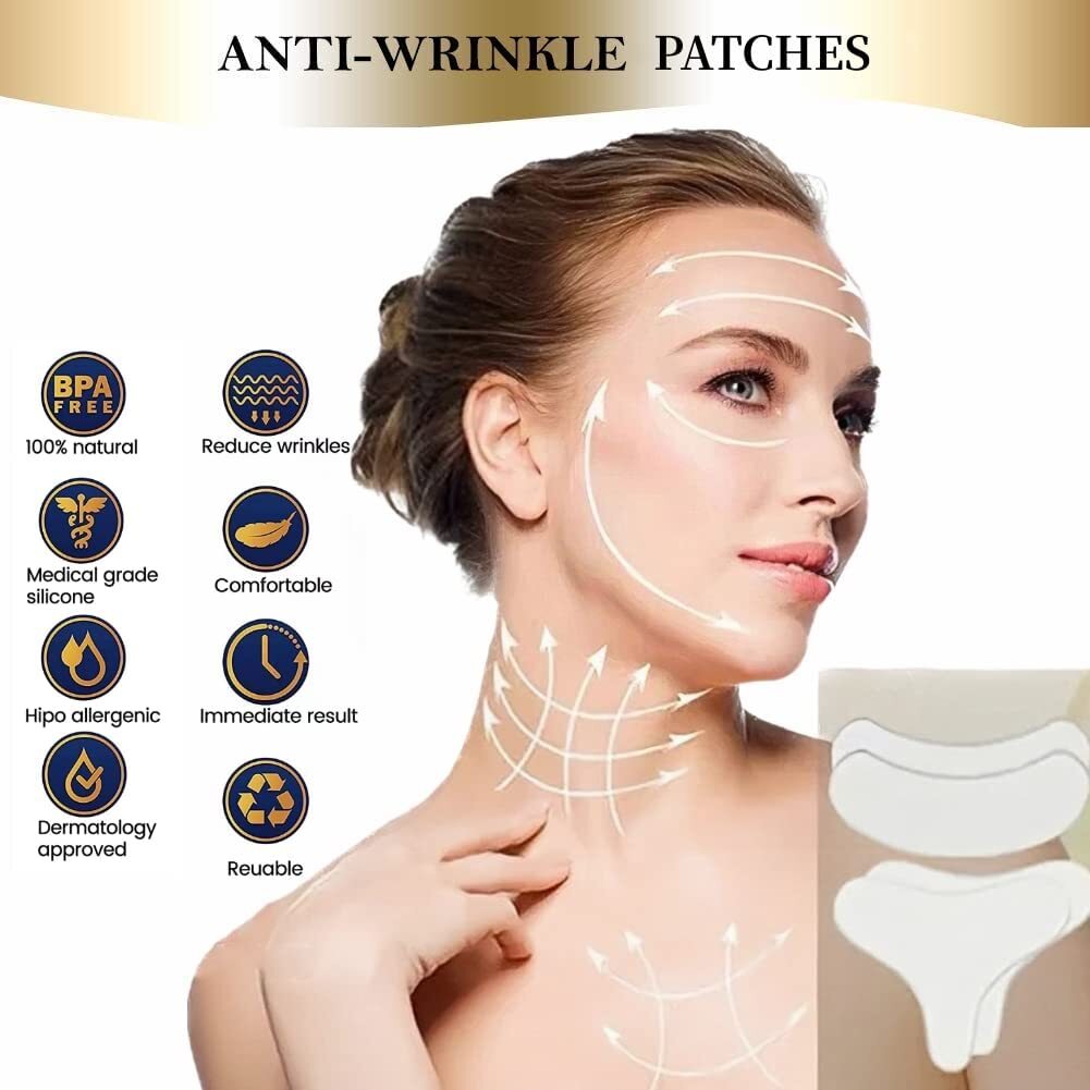Reusable Silicone Anti-Wrinkle Chest & Neck Pads Set - Skin Care