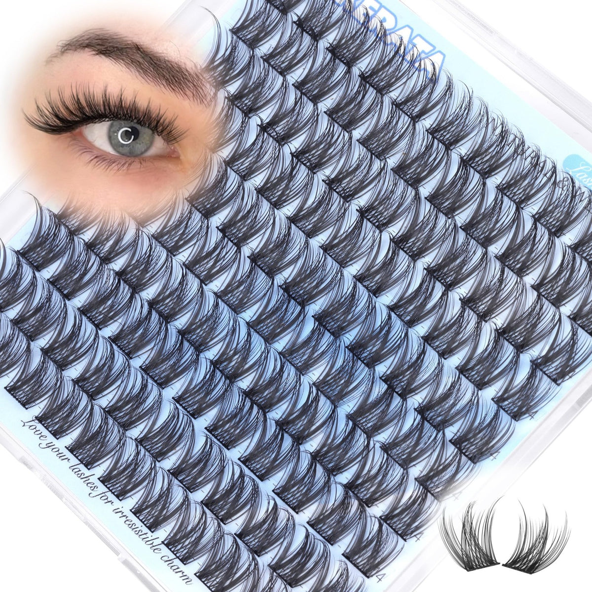 14mm Natural Cluster Lashes Wispy Eyelashes — 1 Pair Black