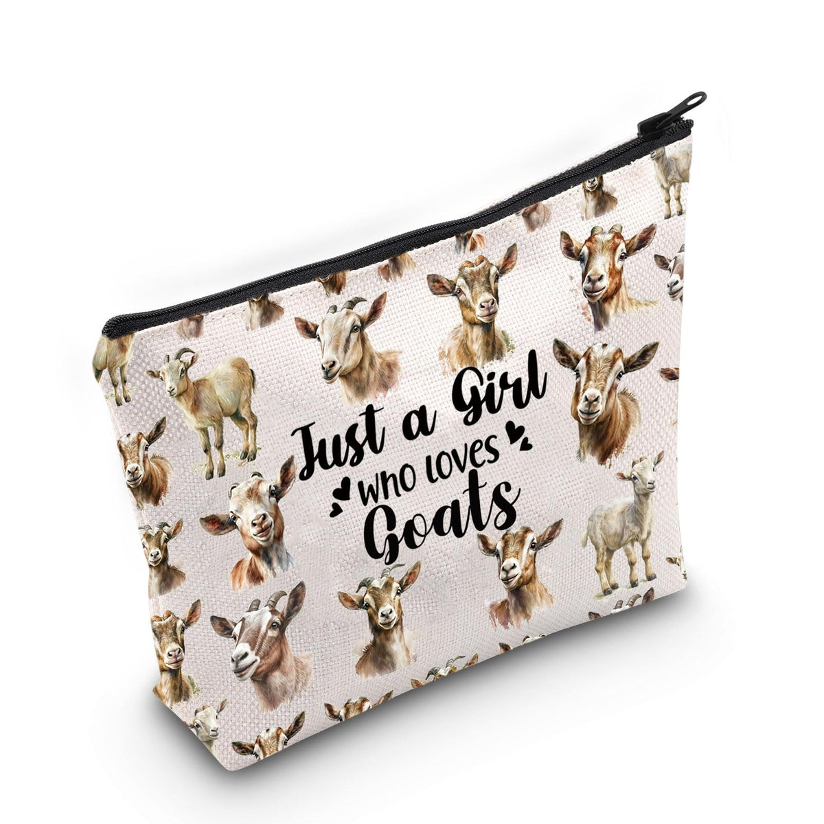 Funny Goat Cosmetic Bag – Animal Lover Gift Makeup Zipper Pouch