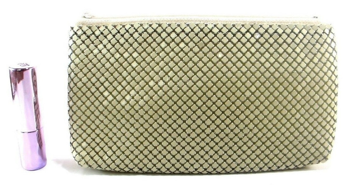 Metal Mesh Cosmetic Bag Travel Makeup Bag with Zipper - Multiple Colors