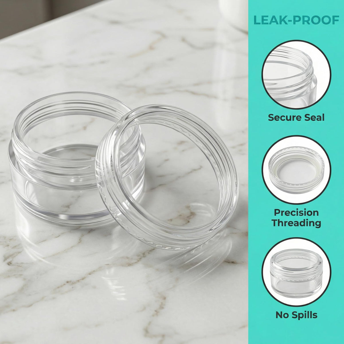 20 Pack 5g Clear Plastic Lip Balm Containers with Sealing Lids for Cosmetics and Makeup
