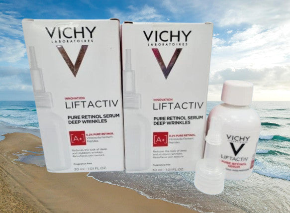 Retinol Face Serum for Deep Wrinkles - Vichy LiftActiv Pure 1.01 oz Set of 2