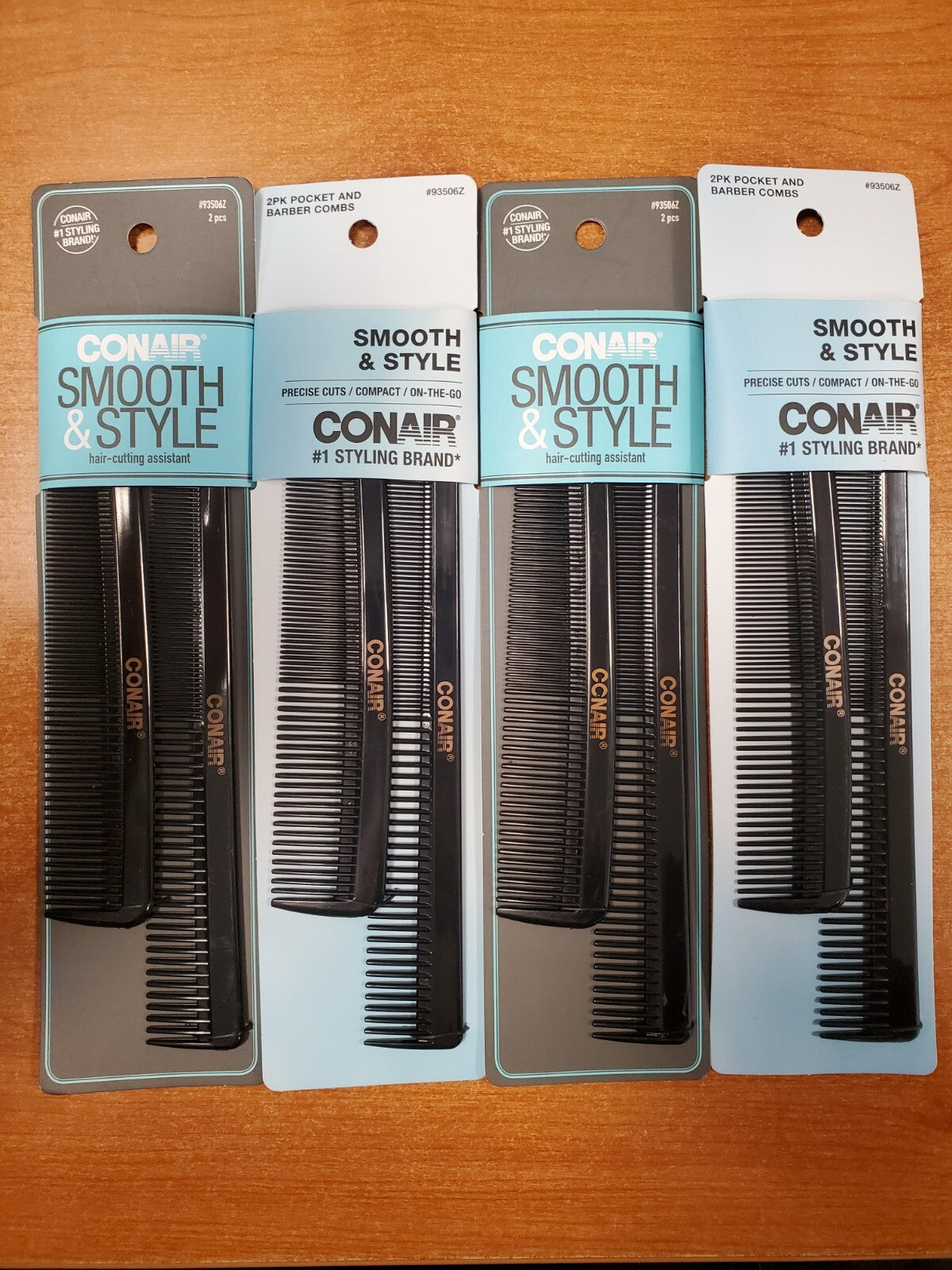 4 Pack Pocket & Barber Combs - Fine Tooth, Close-Scalp Styling