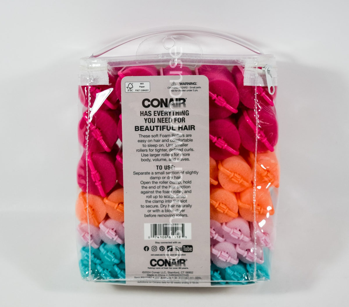 Foam Hair Rollers for Soft Bouncy Curls - 48 Pack Assorted Sizes