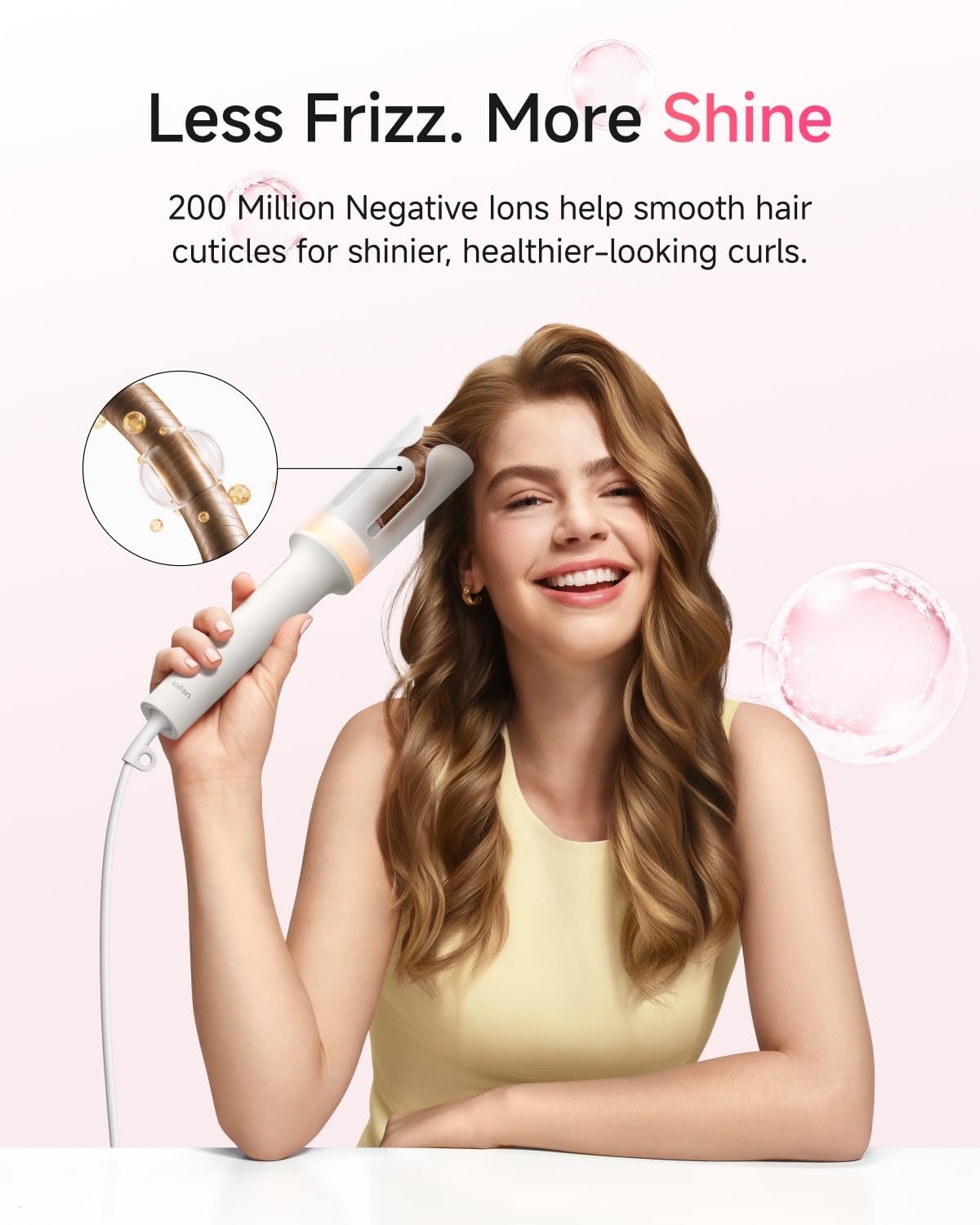Automatic Curling Iron 1.25 Inch Ceramic Hair Curler with Dual Modes & Tangle-Free Design