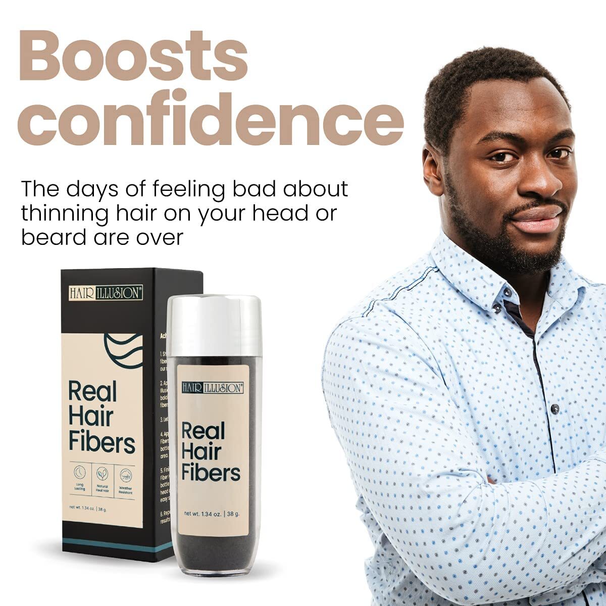 Hair Building Fibers for Thinning Hair & Bald Spots - 38g