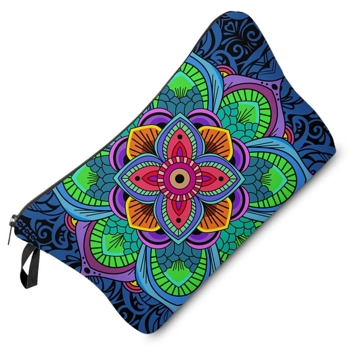 Mandala Flowers Cute Small Makeup Bag - Multicolor Travel Organizer