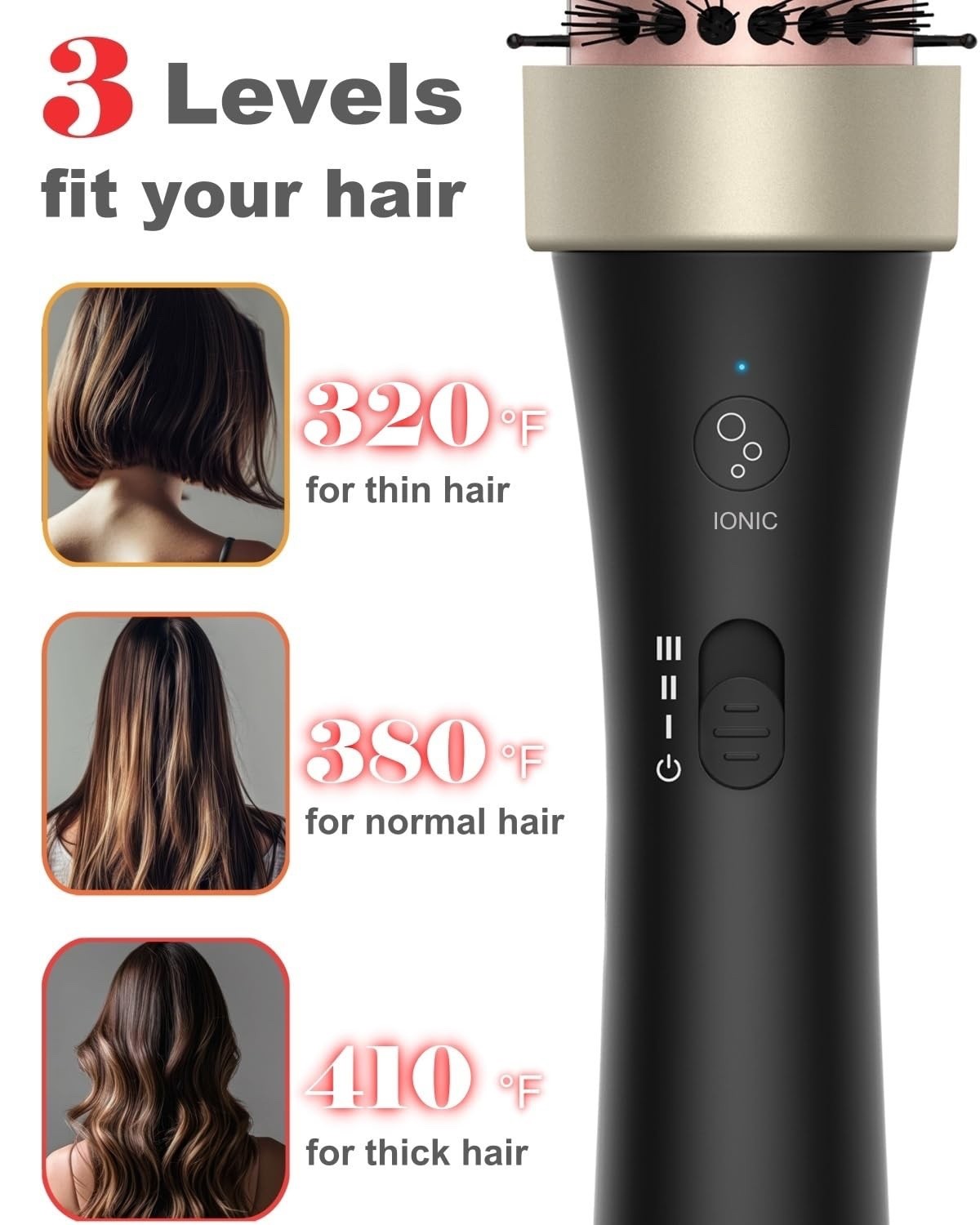 Ionic Thermal Hair Brush 1.5 Inch Volumizing Blowout Styling Dual Voltage