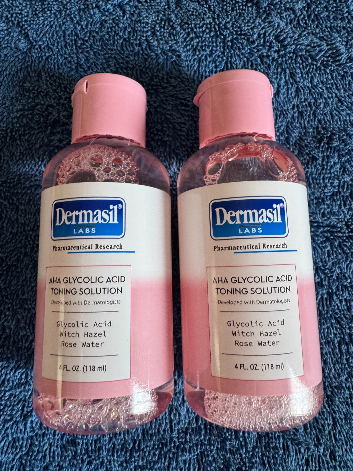 Glycolic Acid Toning Solution with Witch Hazel & Rose Water - 2 Pack, 4 Fl Oz