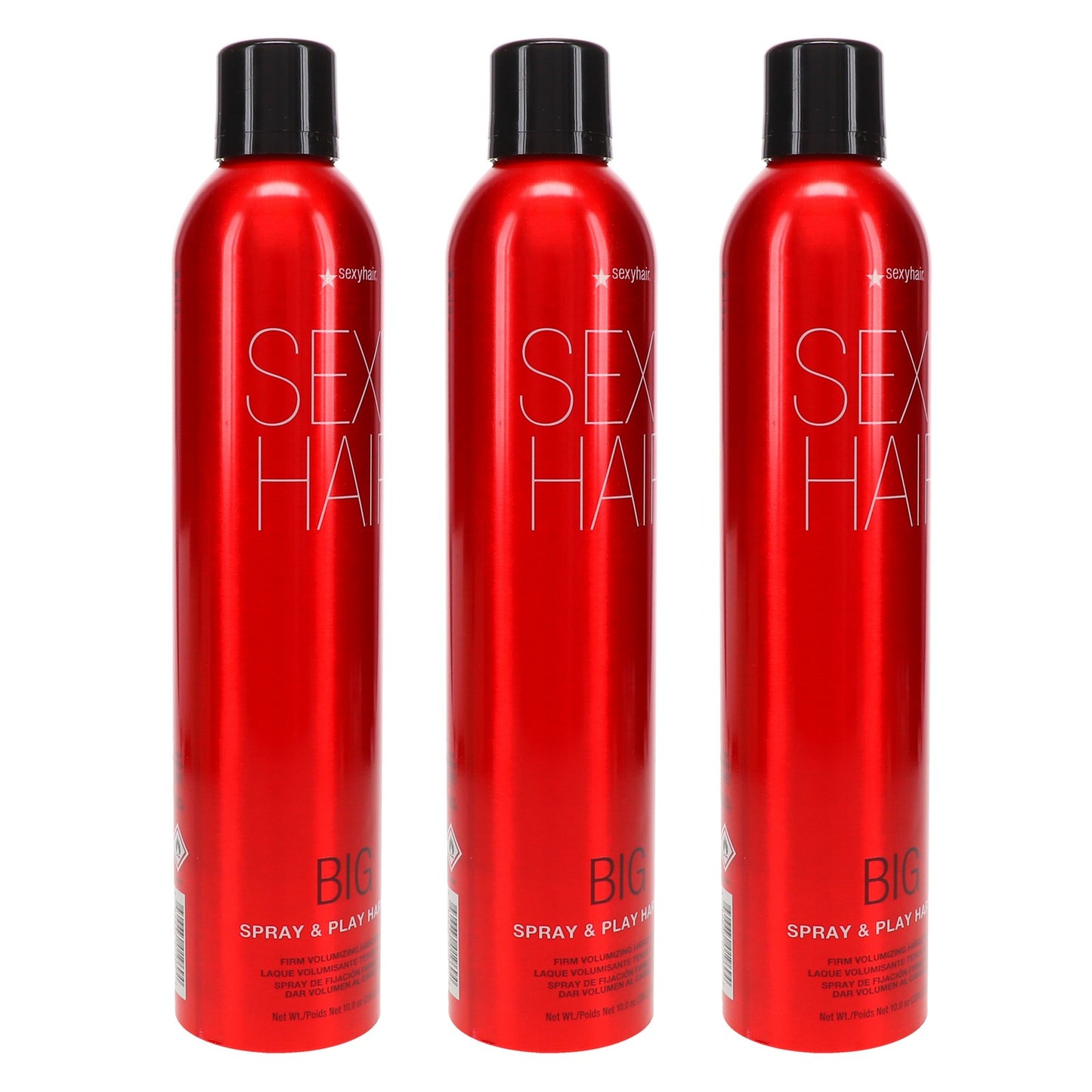 Firm Volumizing Hairspray - 10oz, UV & Humidity Resistant, 3 Pack