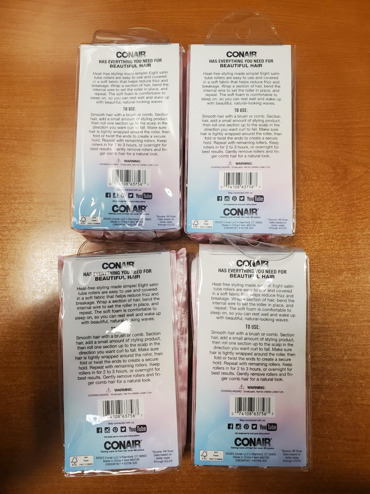 4 Packs of 8: Conair Loose Waves Satin Tube Rollers Roll Set & Sleep
