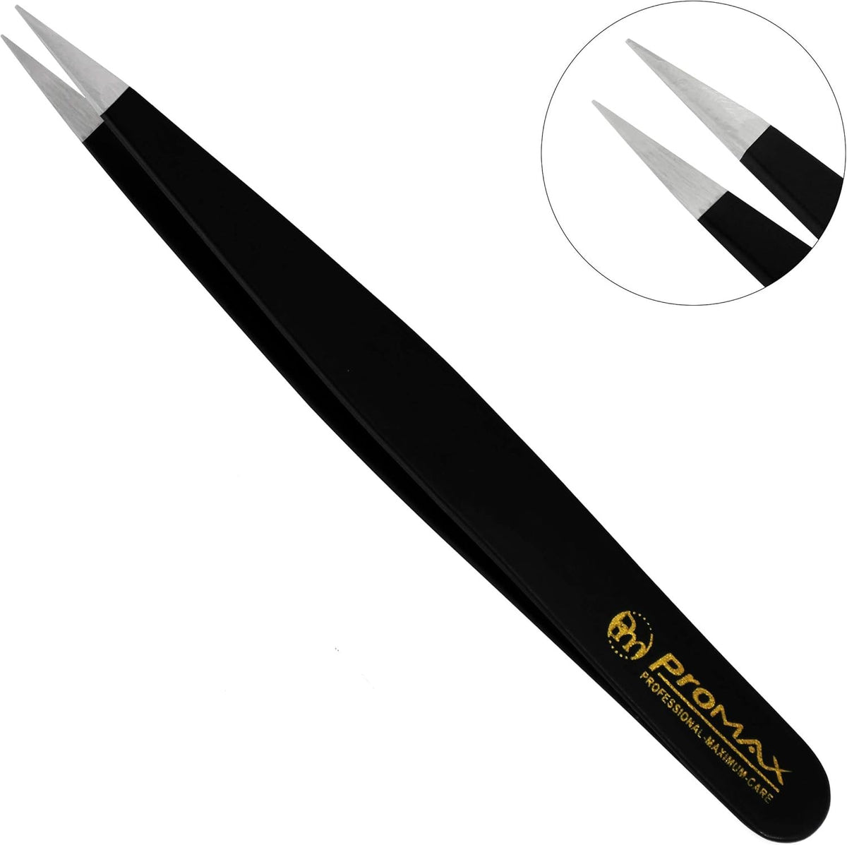 Professional Eyebrow Tweezers Set - Stainless Steel Precision Black