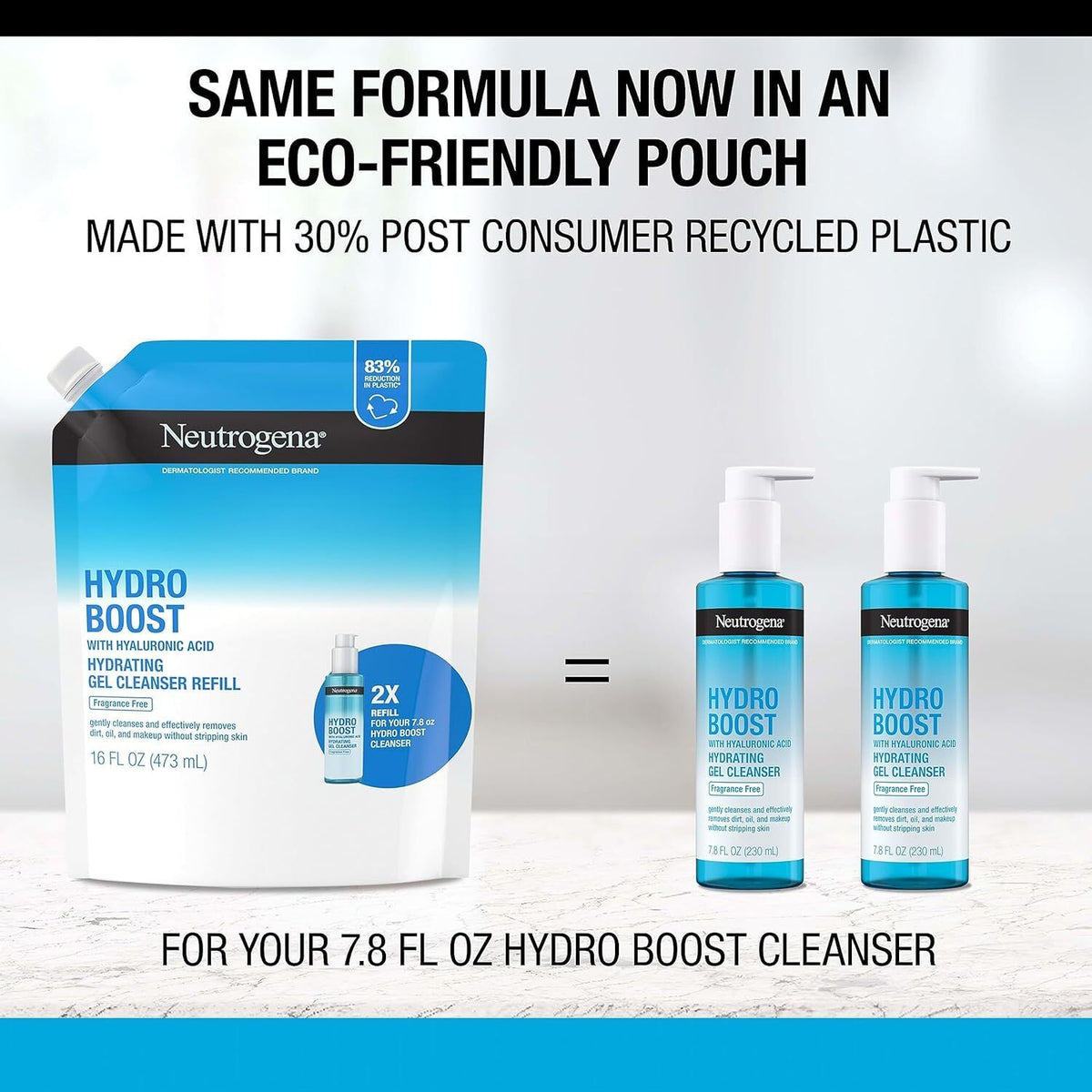 Hydrating Gel Facial Cleanser with Hyaluronic Acid - Fragrance-Free, Gentle for Sensitive Skin