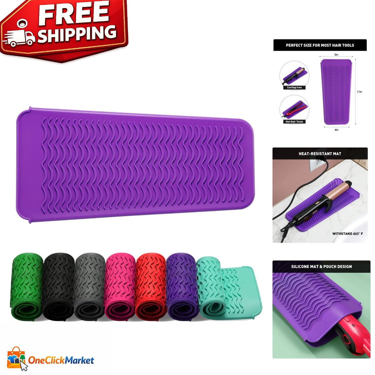 Heat-Resistant Silicone Travel Pouch for Flat Irons & Curling Tools