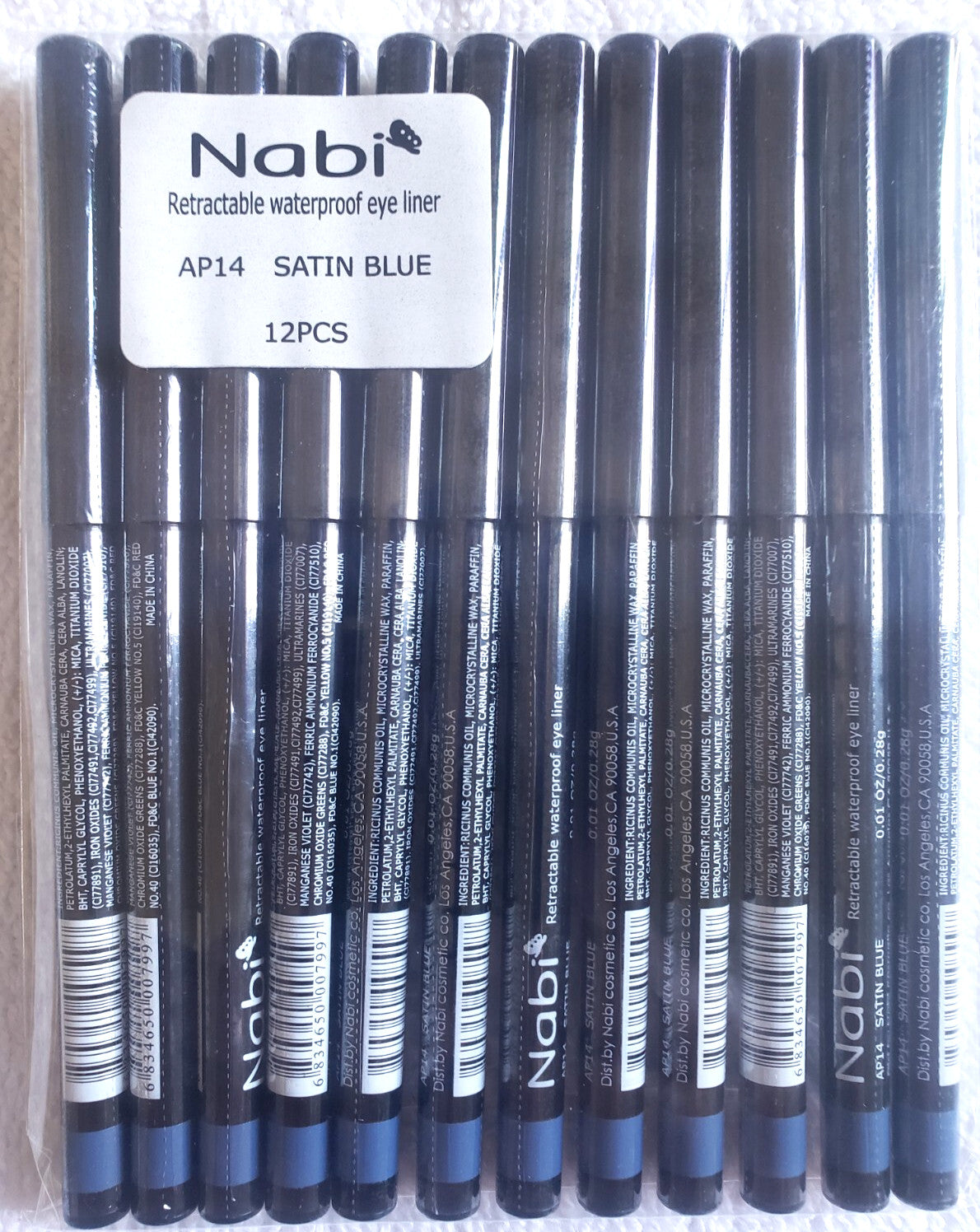 Retractable Waterproof Eyeliner Set - All Colors, 12pcs Lot, Safe & Smudge-Proof