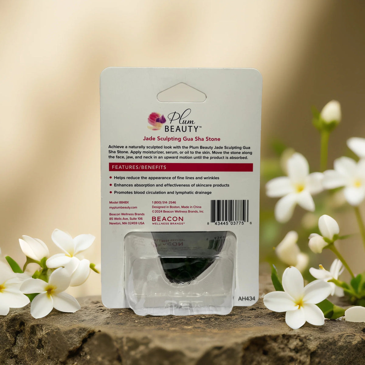 Jade Gua Sha Face & Neck Sculpting Tool by Plum Beauty – Lifting & Skin Firming