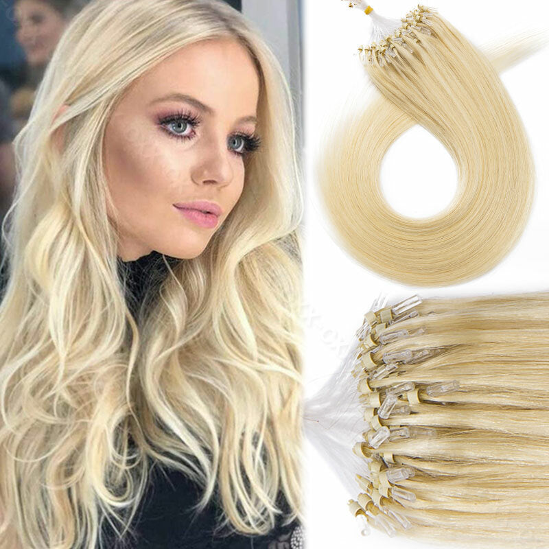 Micro Loop Hair Extensions Beads Link - Russian 100% Remy Human Hair Balayage