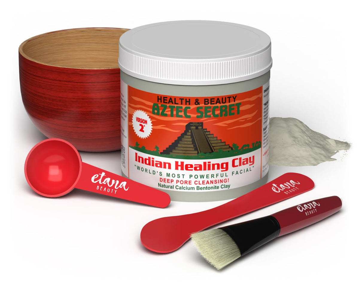 Calcium Bentonite Clay Mask Kit with Brush & Bowl